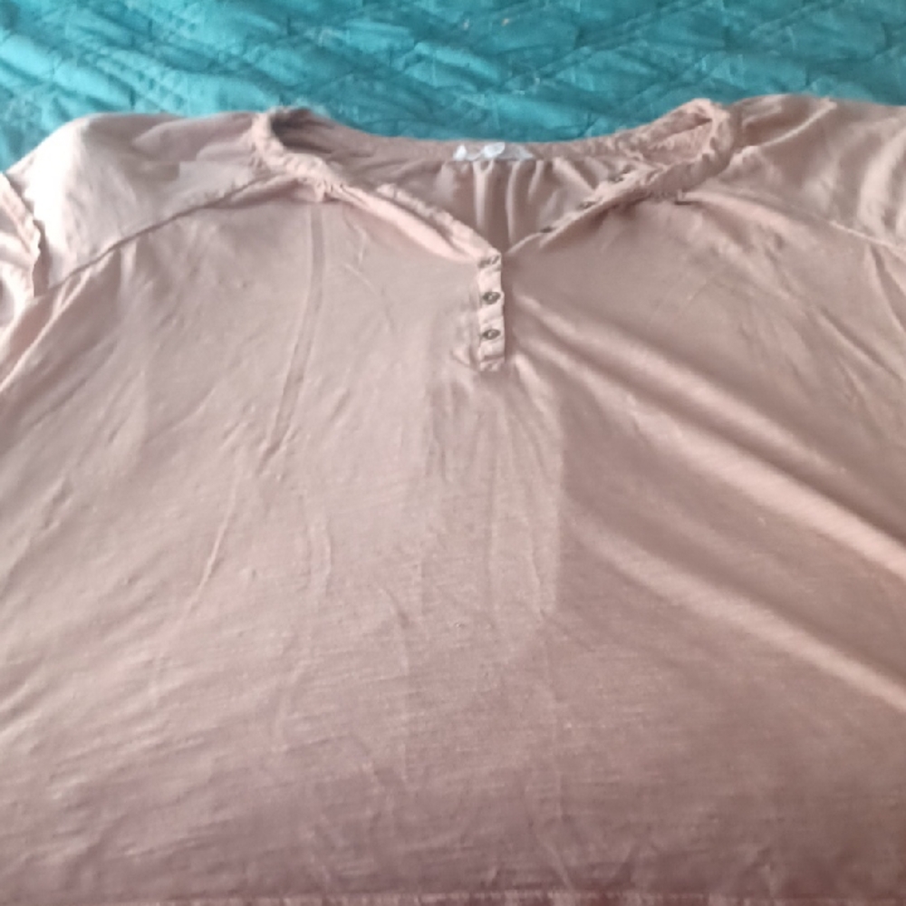 Casual Tan Button-Up Top